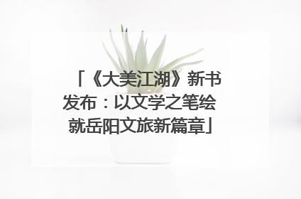 《大美江湖》新书发布：以文学之笔绘就岳阳文旅新篇章