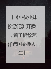 《小伙小妹换游记》开播，黄子韬徐艺洋跨国交换人生