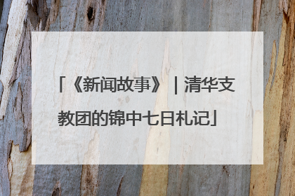 《新闻故事》｜清华支教团的锦中七日札记