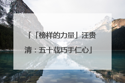 「榜样的力量」汪贵清：五十载巧手仁心