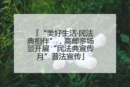 “美好生活·民法典相伴”，高邮多场景开展“民法典宣传月”普法宣传