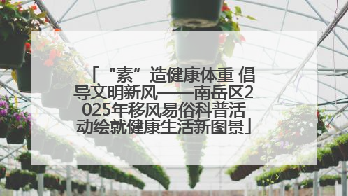 “素”造健康体重 倡导文明新风——南岳区2025年移风易俗科普活动绘就健康生活新图景