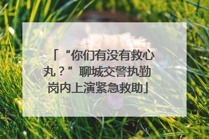 “你们有没有救心丸？”聊城交警执勤岗内上演紧急救助