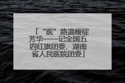 “医”路温暖绽芳华——记全国五四红旗团委、湖南省人民医院团委