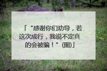 “感谢你们劝导，若这次成行，我说不定真的会被骗！”(图)