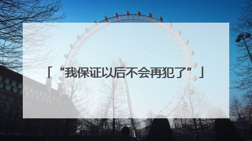 “我保证以后不会再犯了”
