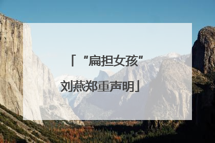 “扁担女孩”刘燕郑重声明