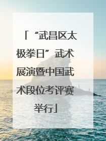“武昌区太极拳日”武术展演暨中国武术段位考评赛举行