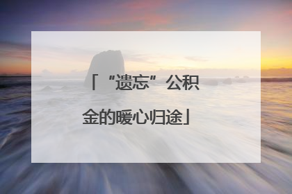 “遗忘”公积金的暖心归途