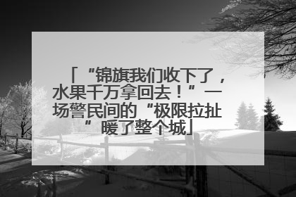 “锦旗我们收下了，水果千万拿回去！”一场警民间的“极限拉扯”暖了整个城