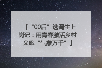 “00后”选调生上岗记：用青春激活乡村文旅“气象万千”