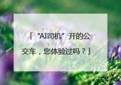 “AI司机”开的公交车，您体验过吗？