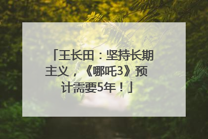 王长田：坚持长期主义，《哪吒3》预计需要5年！