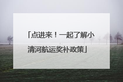 点进来！一起了解小清河航运奖补政策