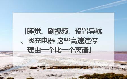 睡觉、刷视频、设置导航、找充电器 这些高速违停理由一个比一个离谱