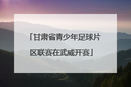 甘肃省青少年足球片区联赛在武威开赛