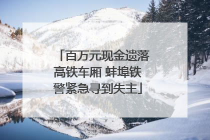 百万元现金遗落高铁车厢 蚌埠铁警紧急寻到失主