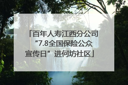 百年人寿江西分公司“7.8全国保险公众宣传日”进何坊社区