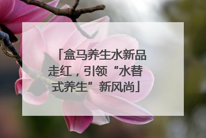 盒马养生水新品走红，引领“水替式养生”新风尚