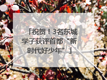 祝贺！3名东城学子获评首都“新时代好少年”