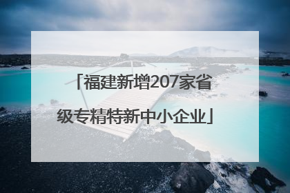 福建新增207家省级专精特新中小企业