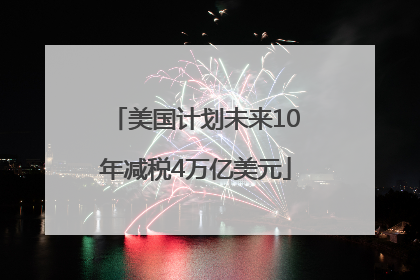 美国计划未来10年减税4万亿美元