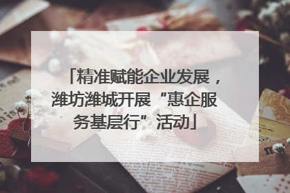 精准赋能企业发展，潍坊潍城开展“惠企服务基层行”活动