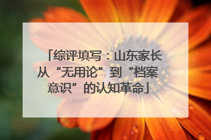 综评填写：山东家长从“无用论”到“档案意识”的认知革命