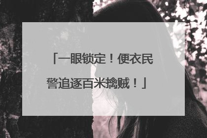 一眼锁定！便衣民警追逐百米擒贼！