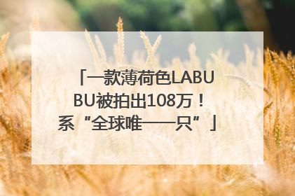 一款薄荷色LABUBU被拍出108万！系“全球唯一一只”