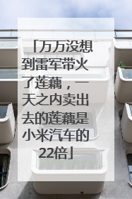 万万没想到雷军带火了莲藕，一天之内卖出去的莲藕是小米汽车的22倍