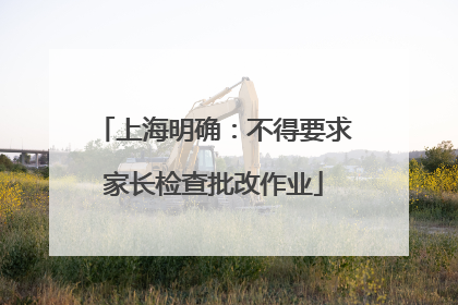 上海明确：不得要求家长检查批改作业