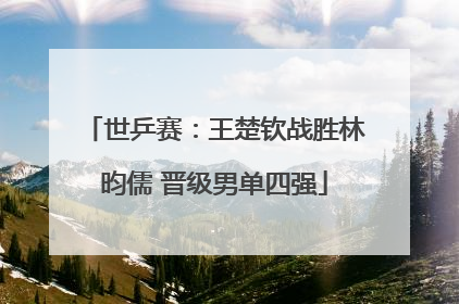 世乒赛：王楚钦战胜林昀儒 晋级男单四强