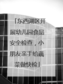东西湖区开展幼儿园食品安全检查，小朋友亲手给蔬菜做快检