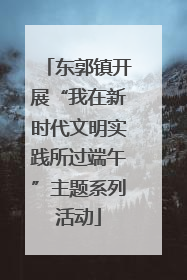 东郭镇开展“我在新时代文明实践所过端午”主题系列活动