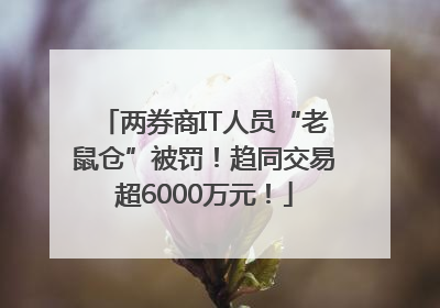 两券商IT人员“老鼠仓”被罚！趋同交易超6000万元！