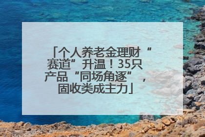个人养老金理财“赛道”升温！35只产品“同场角逐”，固收类成主力