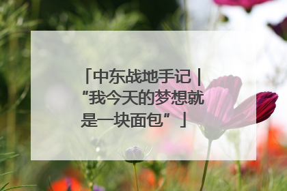 中东战地手记｜“我今天的梦想就是一块面包”