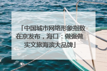 中国城市网络形象指数在京发布，海口：做强做实文旅海滨大品牌