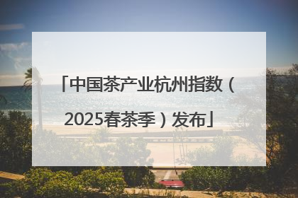 中国茶产业杭州指数（2025春茶季）发布