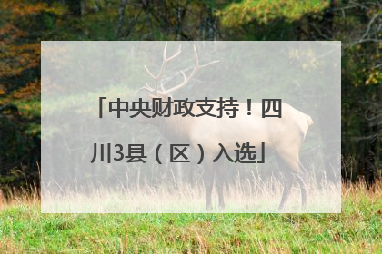 中央财政支持！四川3县（区）入选