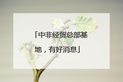 中非经贸总部基地，有好消息