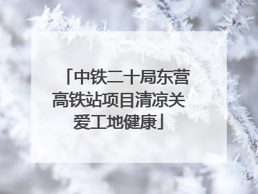 中铁二十局东营高铁站项目清凉关爱工地健康