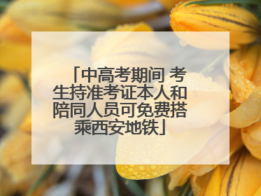 中高考期间 考生持准考证本人和陪同人员可免费搭乘西安地铁