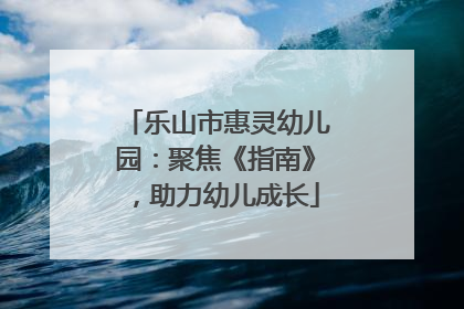 乐山市惠灵幼儿园：聚焦《指南》，助力幼儿成长