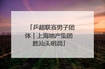 乒超联赛男子团体｜上海地产集团胜汕头明润