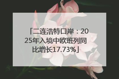 二连浩特口岸：2025年入境中欧班列同比增长17.73%