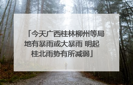 今天广西桂林柳州等局地有暴雨或大暴雨 明起桂北雨势有所减弱