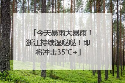 今天暴雨大暴雨！浙江持续湿哒哒！即将冲击35℃+