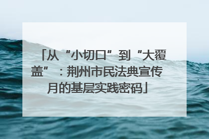 从“小切口”到“大覆盖”：荆州市民法典宣传月的基层实践密码